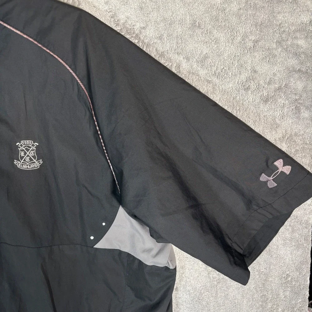 Under Armour Golf Jacket DNA Mens Large Black Short Sleeve 1/4 Zip Windshirt